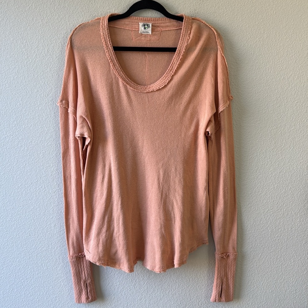 Free People We The Free Long Sleeve Oversized Top Size Small EUC